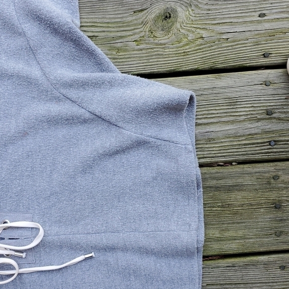 Zara fleece dolman sleeve Sweater top Small grey heather - Picture 5 of 6